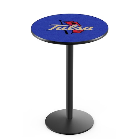 42 Blk Wrinkle Tulsa Pub Table,36 Dia. Top